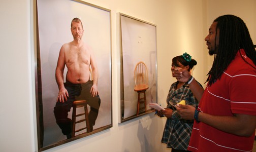exhibit view of "Self-portrait" at UNC Pembroke