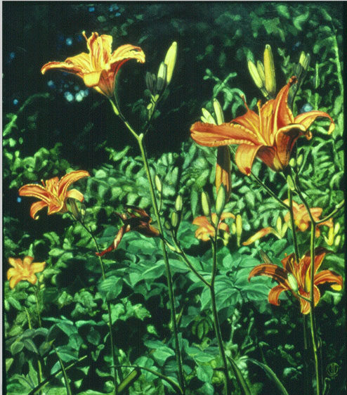Daylillies, Oil on canvas, 1984, ©2011, PPCD, LLC