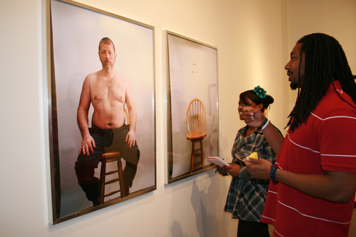 exhibit view of "Self-portrait" at UNC Pembroke